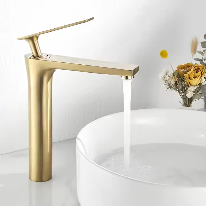Brushed Gold Basin Taps